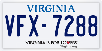 VA license plate VFX7288