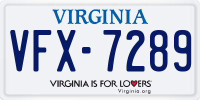VA license plate VFX7289