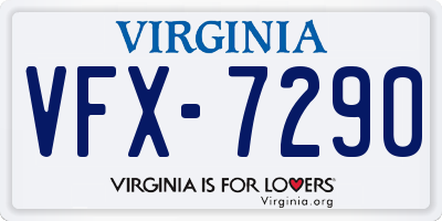 VA license plate VFX7290