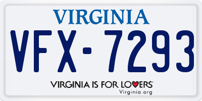 VA license plate VFX7293