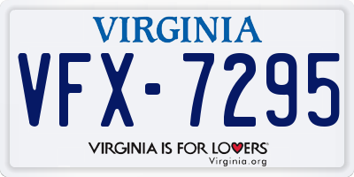VA license plate VFX7295