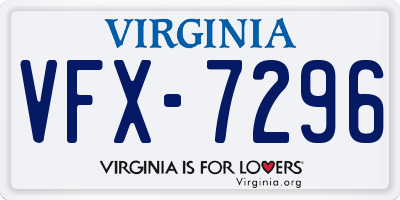 VA license plate VFX7296