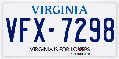 VA license plate VFX7298