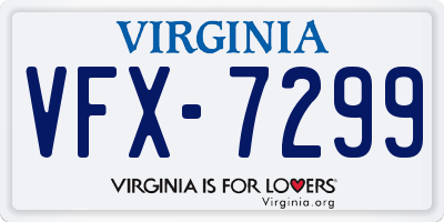 VA license plate VFX7299