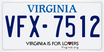 VA license plate VFX7512