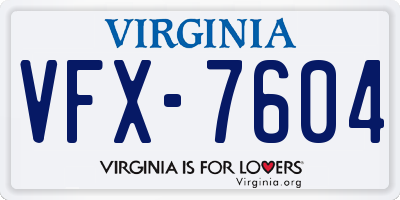VA license plate VFX7604