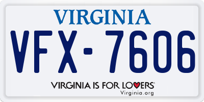 VA license plate VFX7606