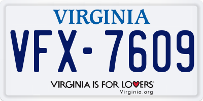 VA license plate VFX7609