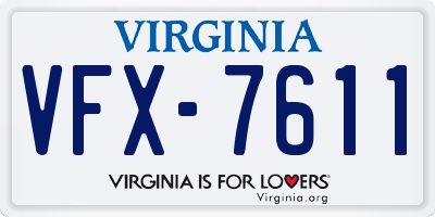 VA license plate VFX7611