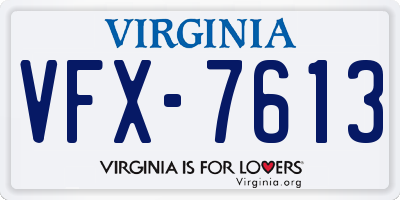 VA license plate VFX7613