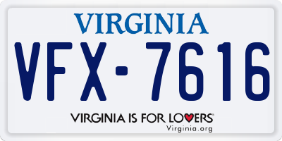 VA license plate VFX7616
