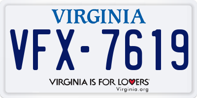 VA license plate VFX7619
