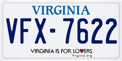 VA license plate VFX7622