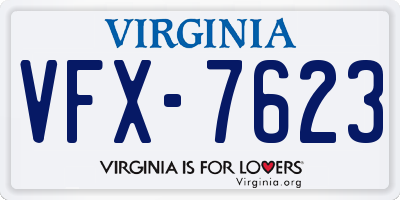 VA license plate VFX7623