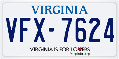 VA license plate VFX7624