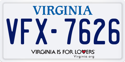 VA license plate VFX7626
