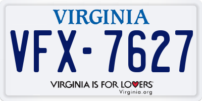 VA license plate VFX7627
