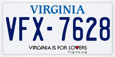 VA license plate VFX7628