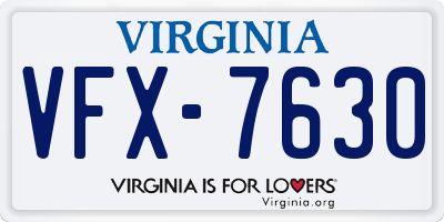 VA license plate VFX7630