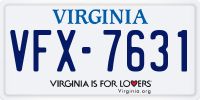 VA license plate VFX7631