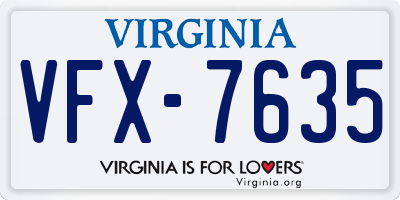 VA license plate VFX7635