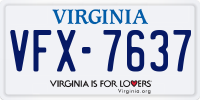 VA license plate VFX7637