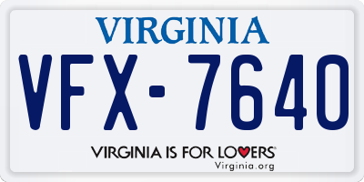VA license plate VFX7640