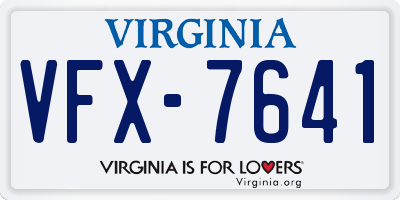 VA license plate VFX7641
