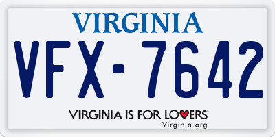 VA license plate VFX7642