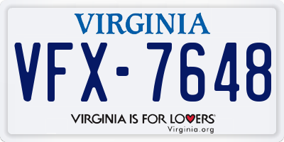 VA license plate VFX7648