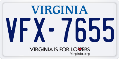 VA license plate VFX7655