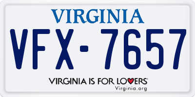VA license plate VFX7657