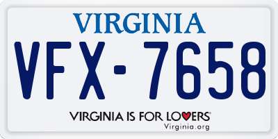 VA license plate VFX7658