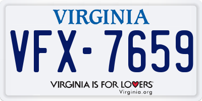 VA license plate VFX7659