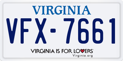 VA license plate VFX7661