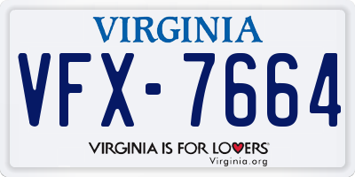 VA license plate VFX7664