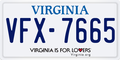 VA license plate VFX7665