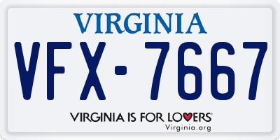 VA license plate VFX7667