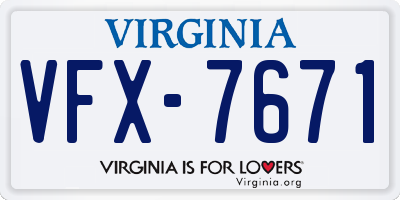 VA license plate VFX7671