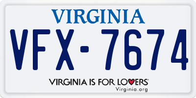 VA license plate VFX7674