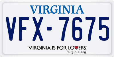 VA license plate VFX7675