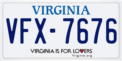 VA license plate VFX7676