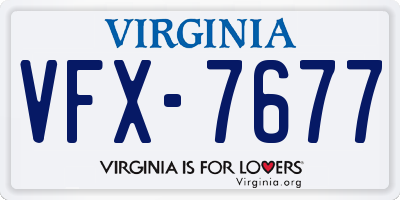 VA license plate VFX7677