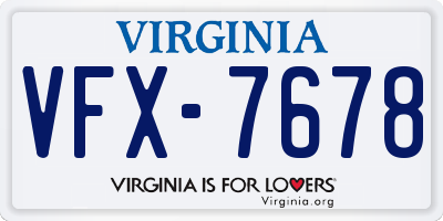 VA license plate VFX7678