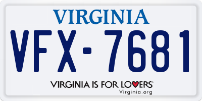 VA license plate VFX7681