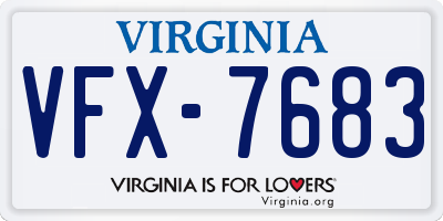 VA license plate VFX7683