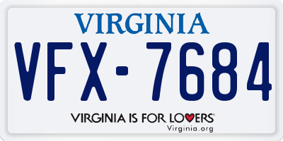 VA license plate VFX7684
