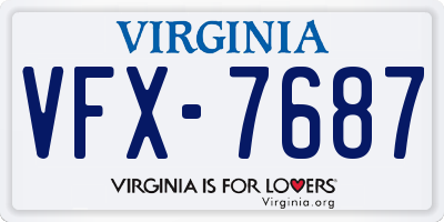 VA license plate VFX7687