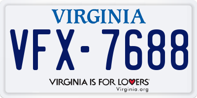 VA license plate VFX7688