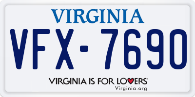 VA license plate VFX7690